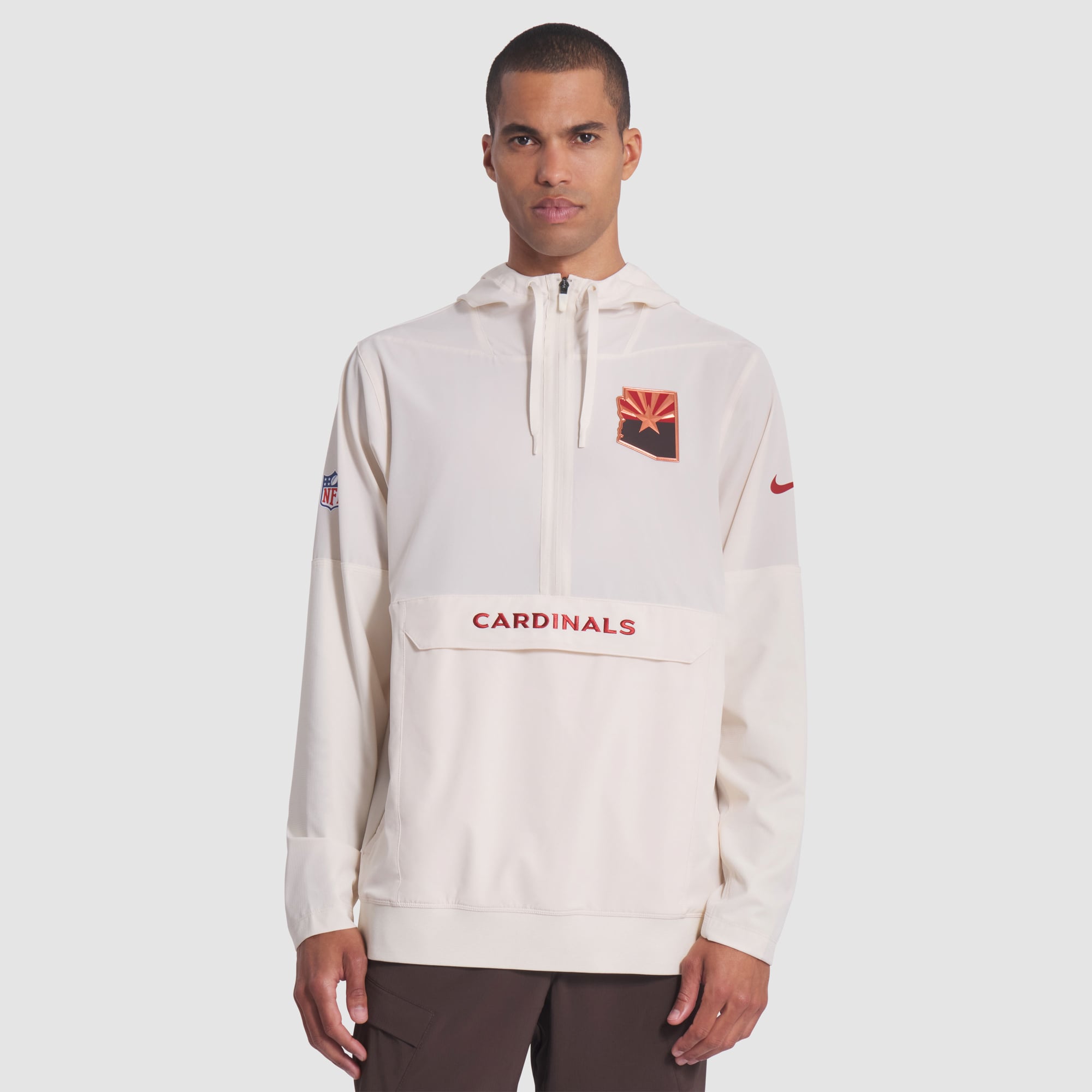 Giacca con cappuccio e zip a mezza lunghezza Nike Natural Arizona Cardinals 2025 Rivalries Collection da uomo