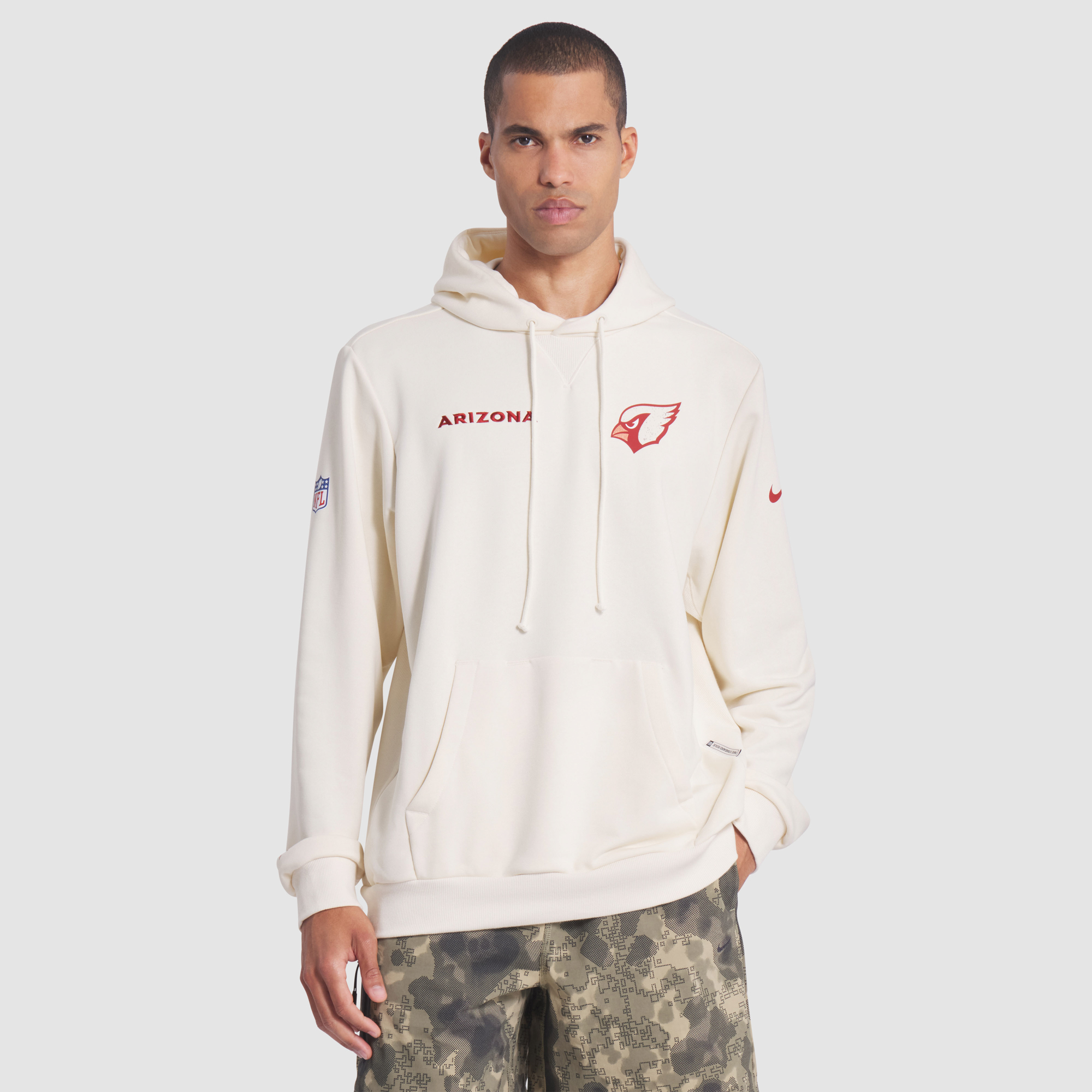 Men's Nike Natural Arizona Cardinals Rivalries Collection Standard Issue Sideline Dri-FIT Hoodie