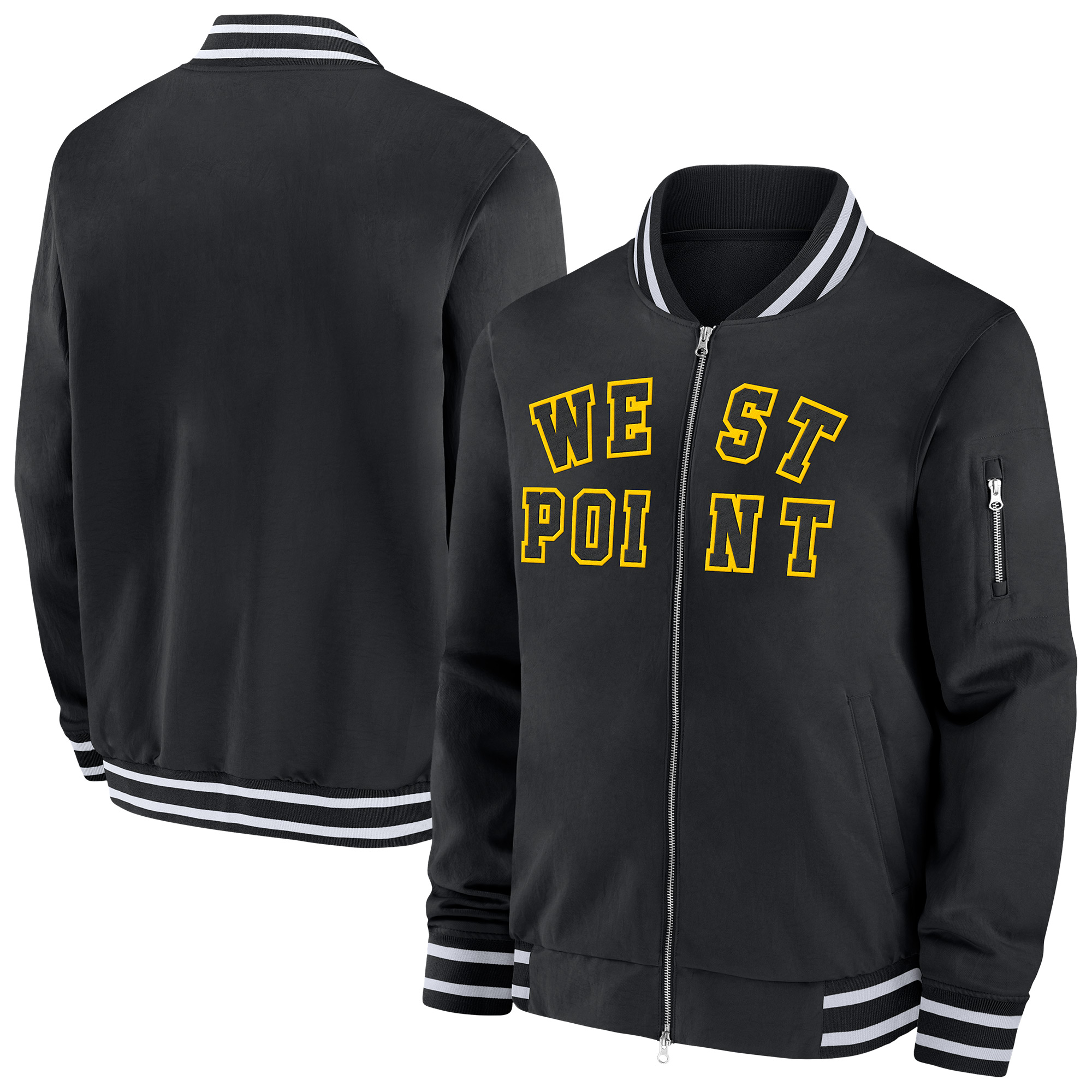 Men's Nike Anthracite Army Black Knights West Point Classic Collection Full-Zip Bomber Jacket