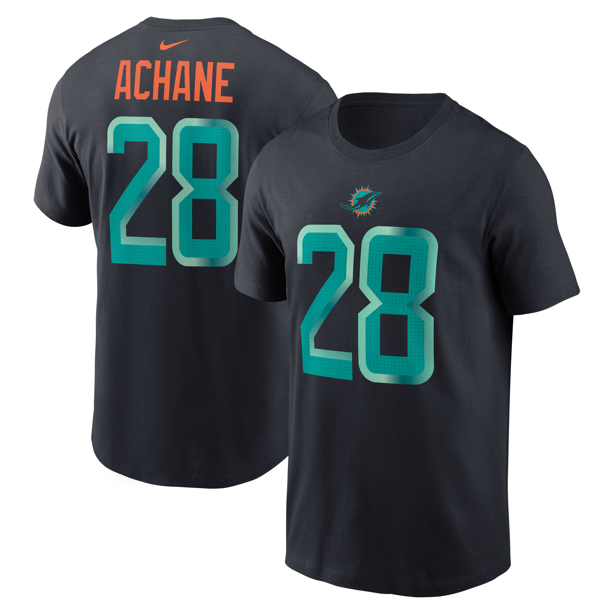 Men's Nike De’Von Achane Navy Miami Dolphins Rivalries Collection Player Name & Number T-Shirt
