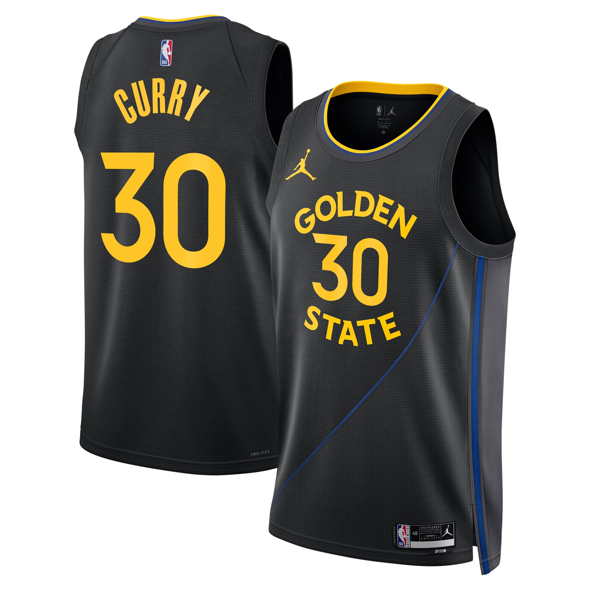 Camiseta Swingman Statement Edition 2024/25 de Jordan Brand de Golden State Warriors - Negra - Stephen Curry - Unisex