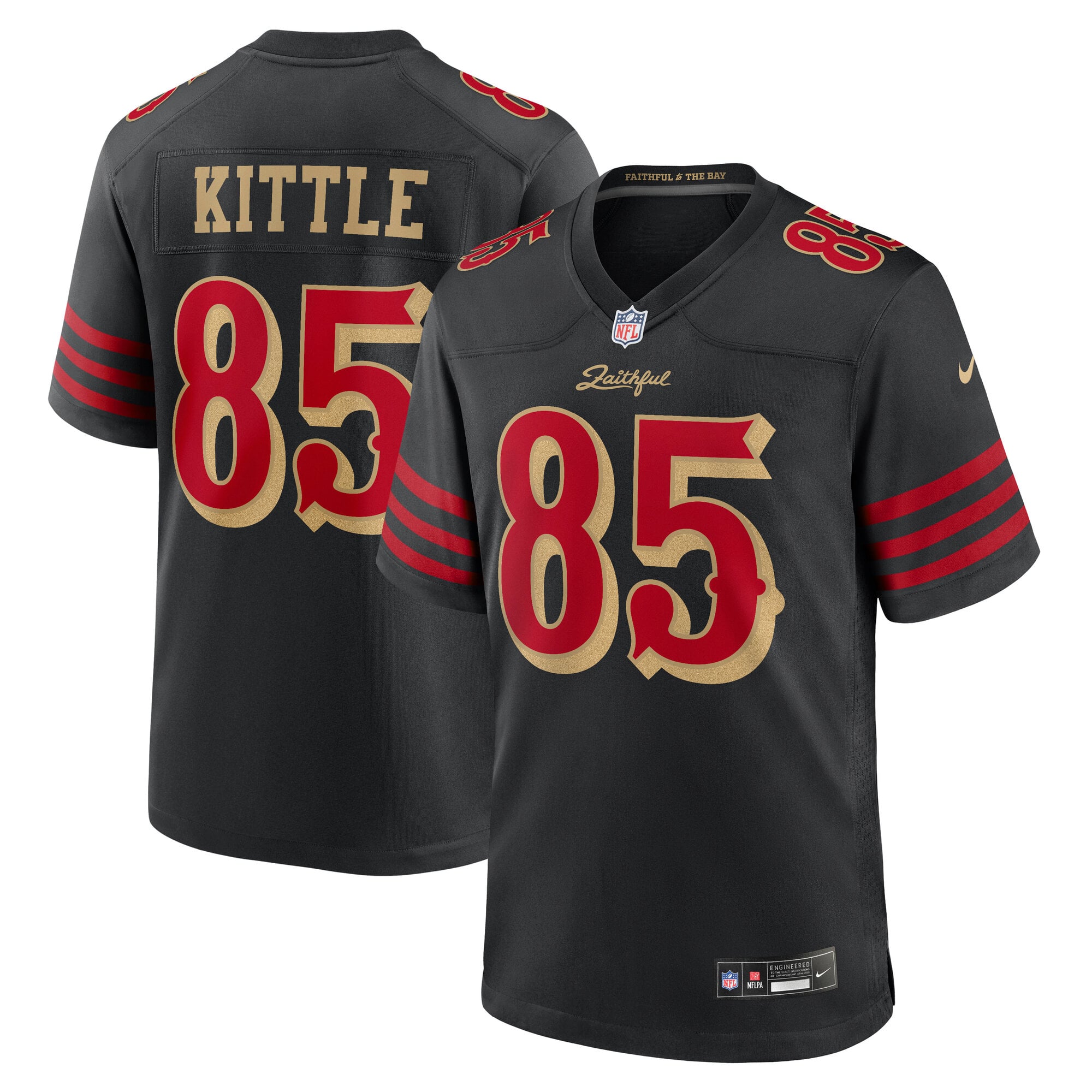 Men's Nike George Kittle Black San Francisco 49ers Rivalries Collection Game Jersey