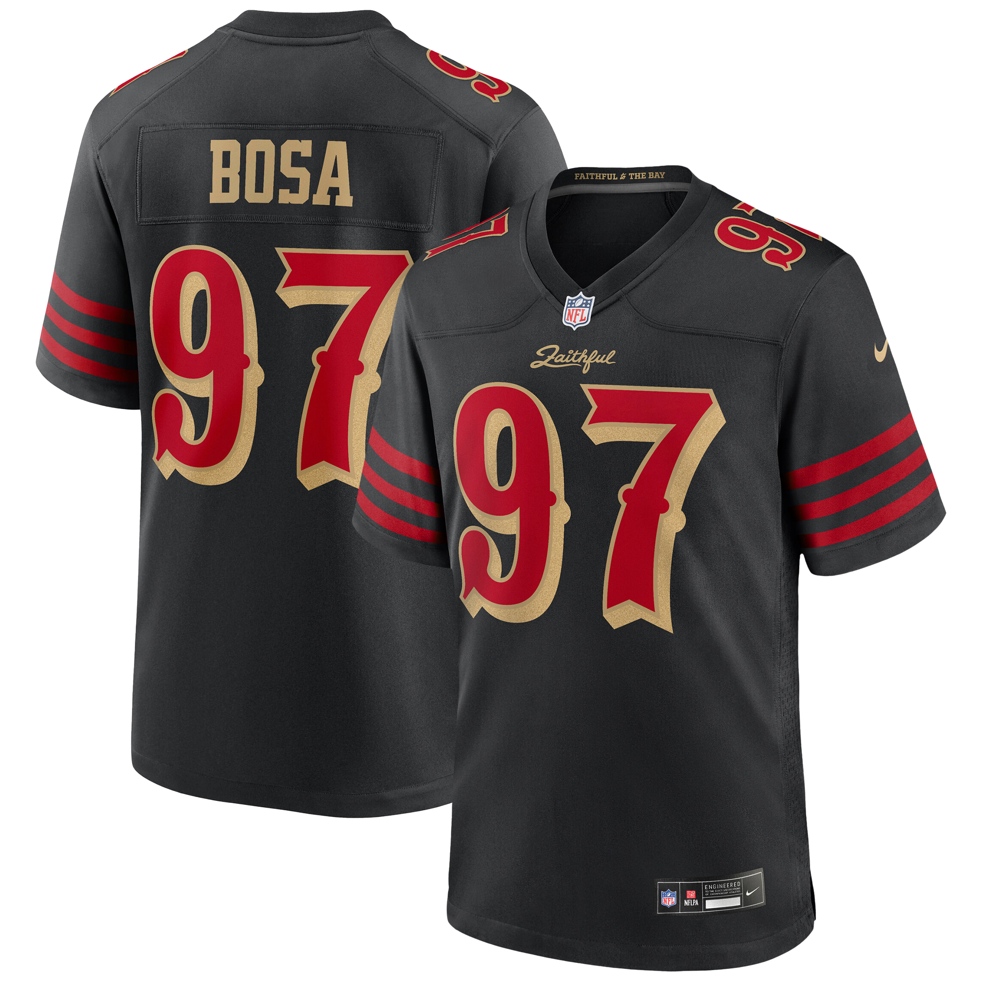Men's Nike Nick Bosa Black San Francisco 49ers Rivalries Collection Game Jersey