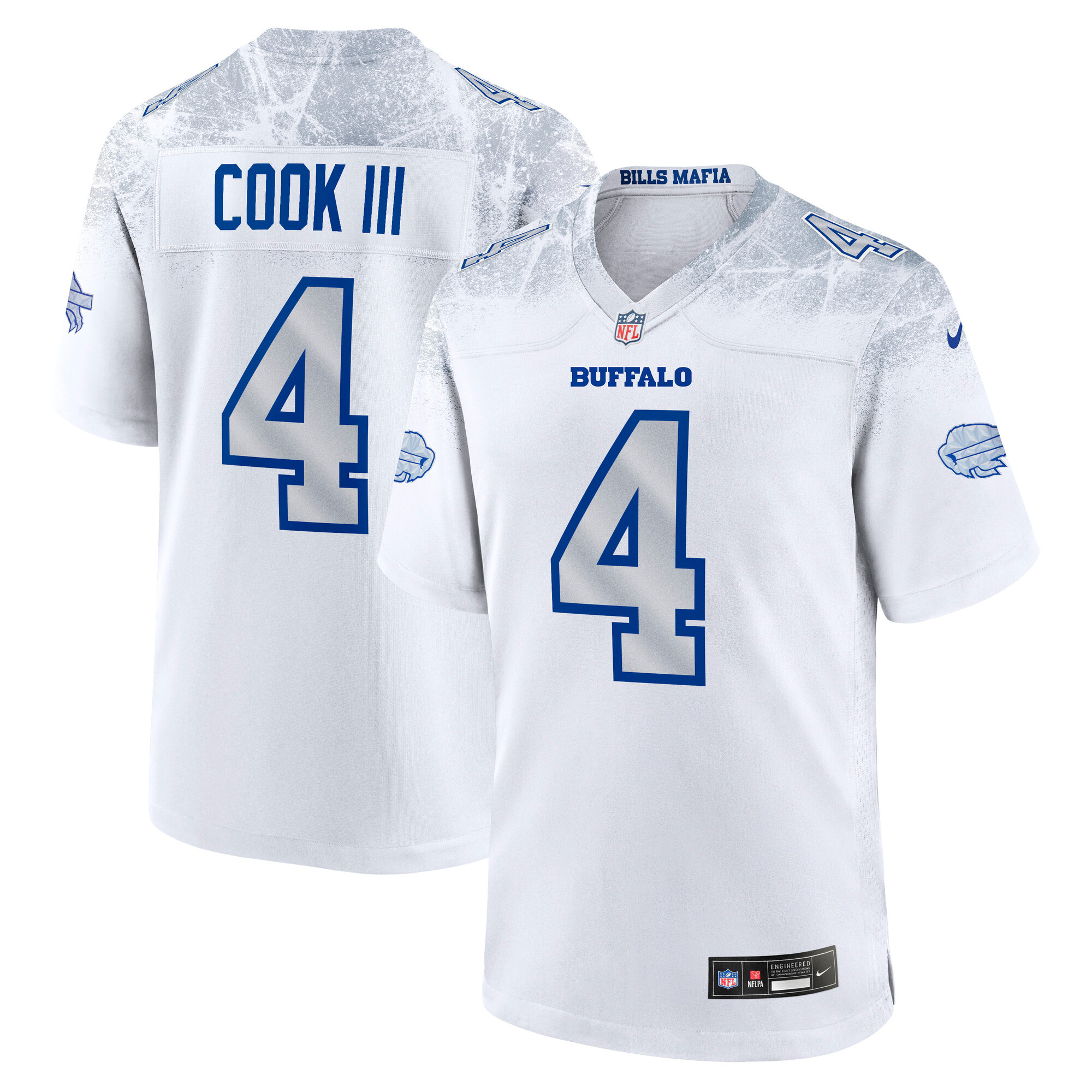 Men's Nike James Cook III White Buffalo Bills Rivalries Collection Game Jersey