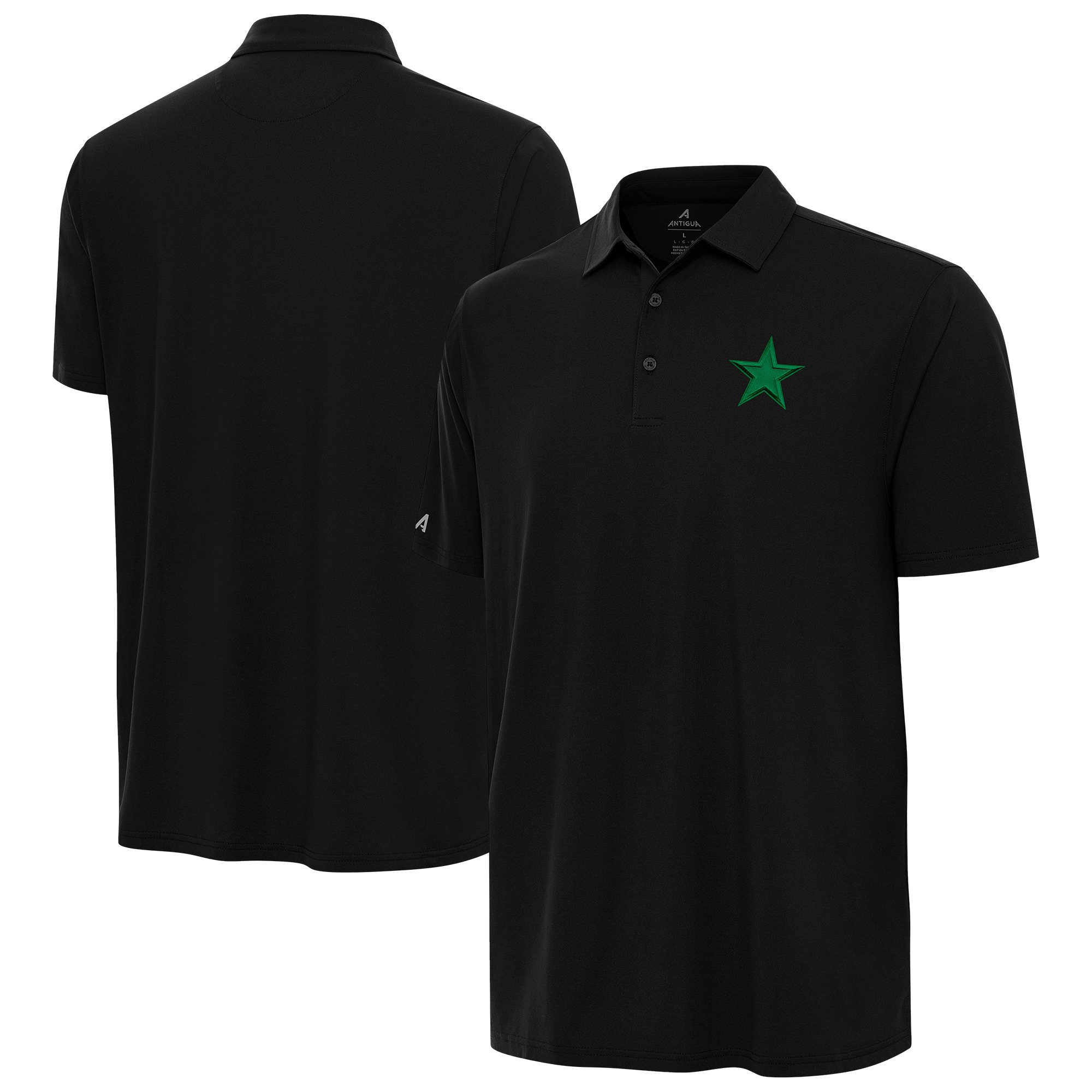 Men's Antigua Black Dallas Cowboys St. Patrick's Day Era Polo