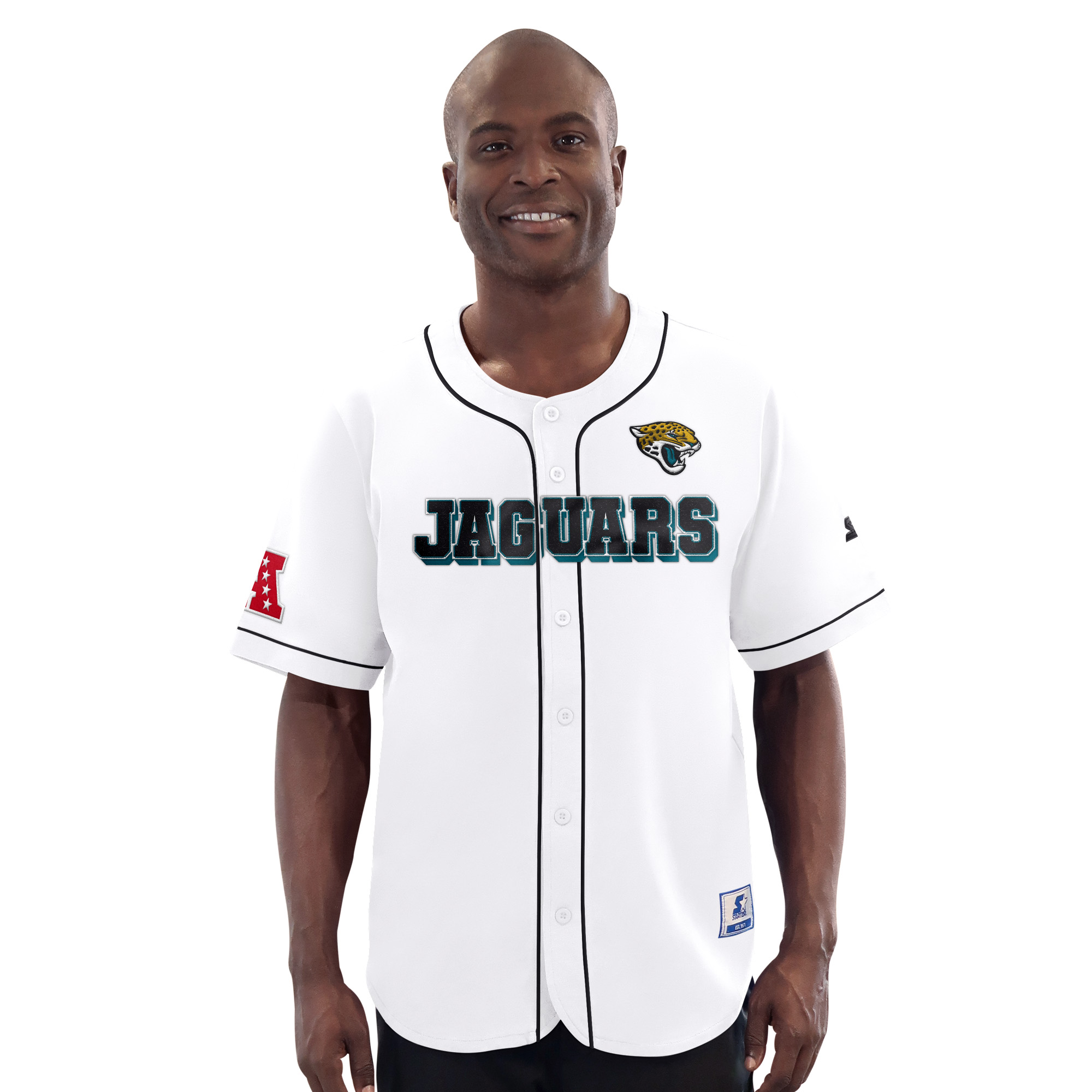 Men's Starter  White Jacksonville Jaguars Relay Full-Button Baseball Jersey
