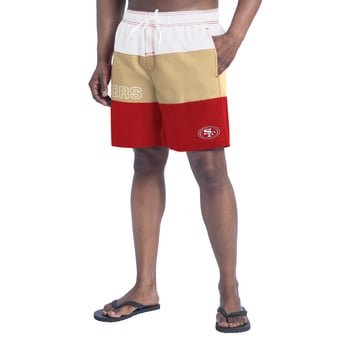 Men's G-III Sports by Carl Banks  Scarlet/Gold San Francisco 49ers Sunrise Volley Swim Shorts