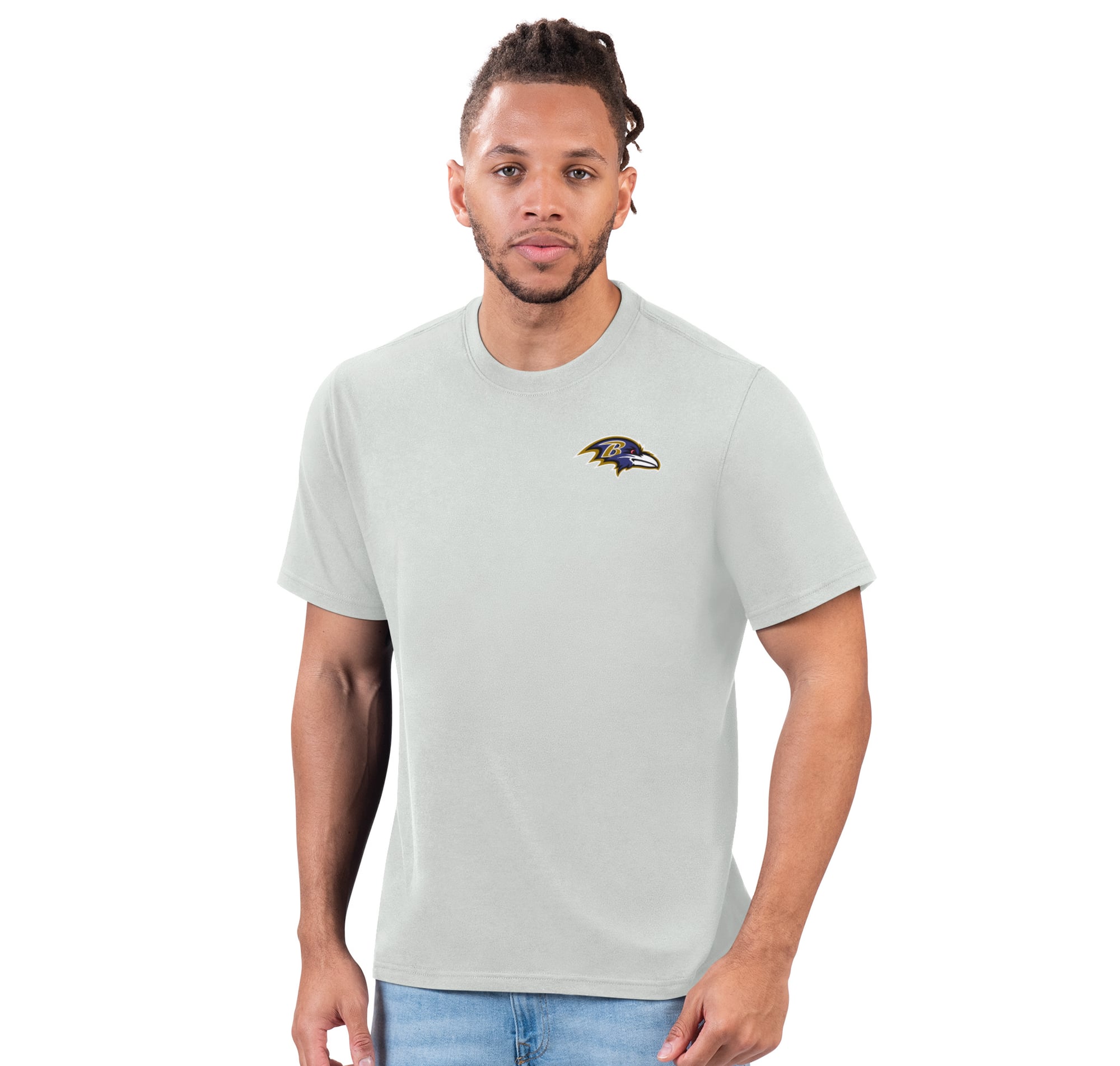 Men's Margaritaville Gray Baltimore Ravens Wastin' Away T-Shirt