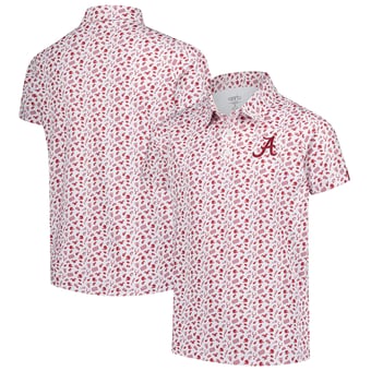 Youth Garb Crimson Alabama Crimson Tide Tom Allover Print Performance Polo