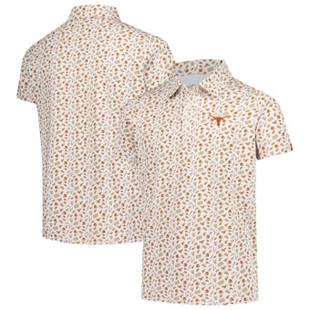 Youth Garb Burnt Orange Texas Longhorns Tom Allover Print Performance Polo