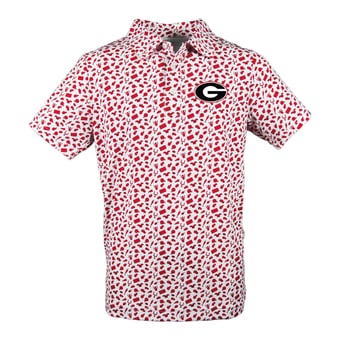 Toddler Garb White Georgia Bulldogs Tom Allover Print Performance Polo