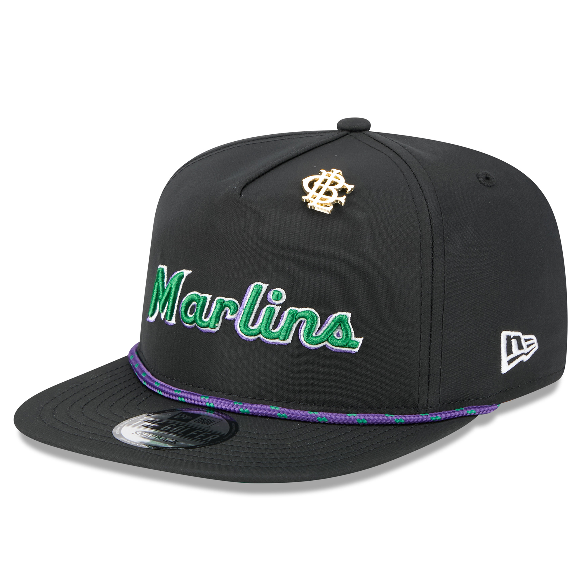 Men’s New Era Black Miami Marlins 2025 Big League Chew Golfer Snapback Hat Men’s New Era Black Miami Marlins 2025 Big League Chew Golfer Snapback Hat