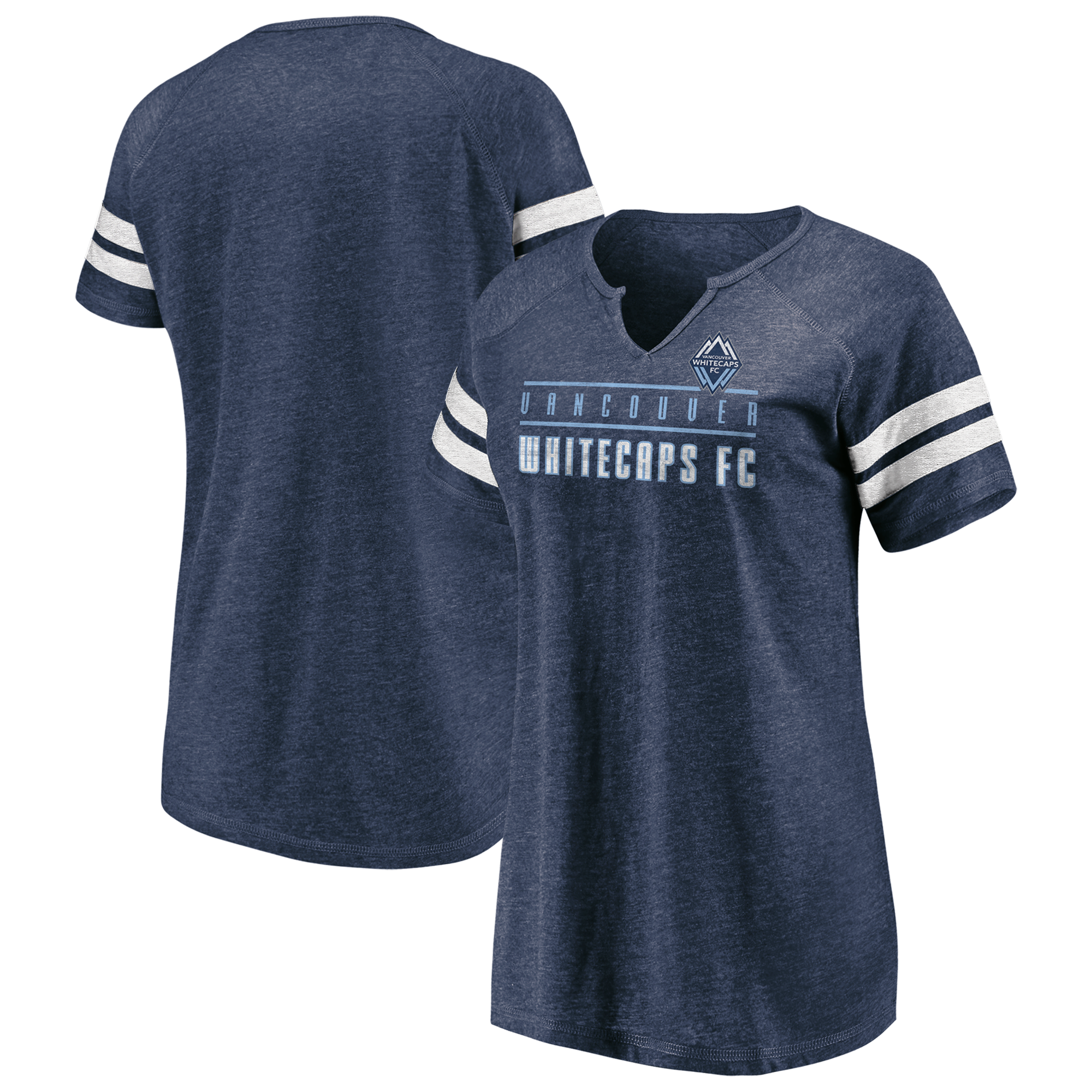 Women's Fanatics Navy Vancouver Whitecaps FC Rising Script Tri-Blend T-Shirt