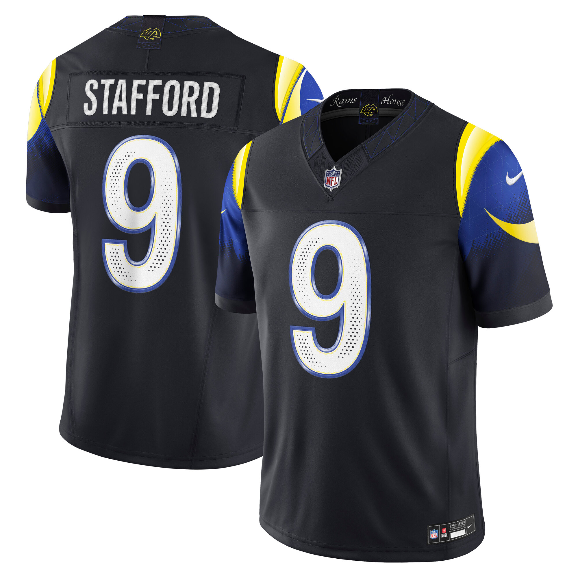 Men's Nike Matthew Stafford Dark Blue Los Angeles Rams Rivalries Collection Stitched Limited Jersey