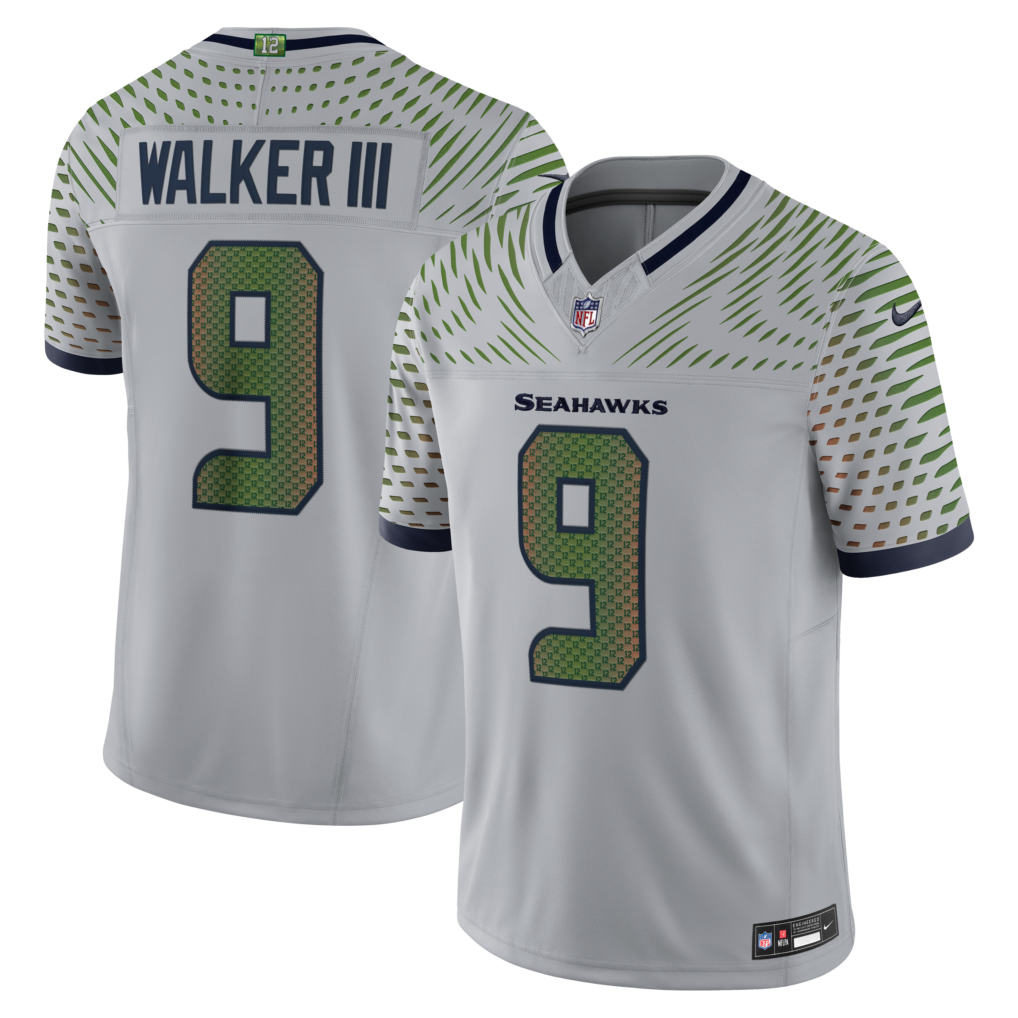 Men's Nike Kenneth Walker III Wolf Gray Seattle Seahawks 2025 Rivalries Collection Stitched Limited Jersey