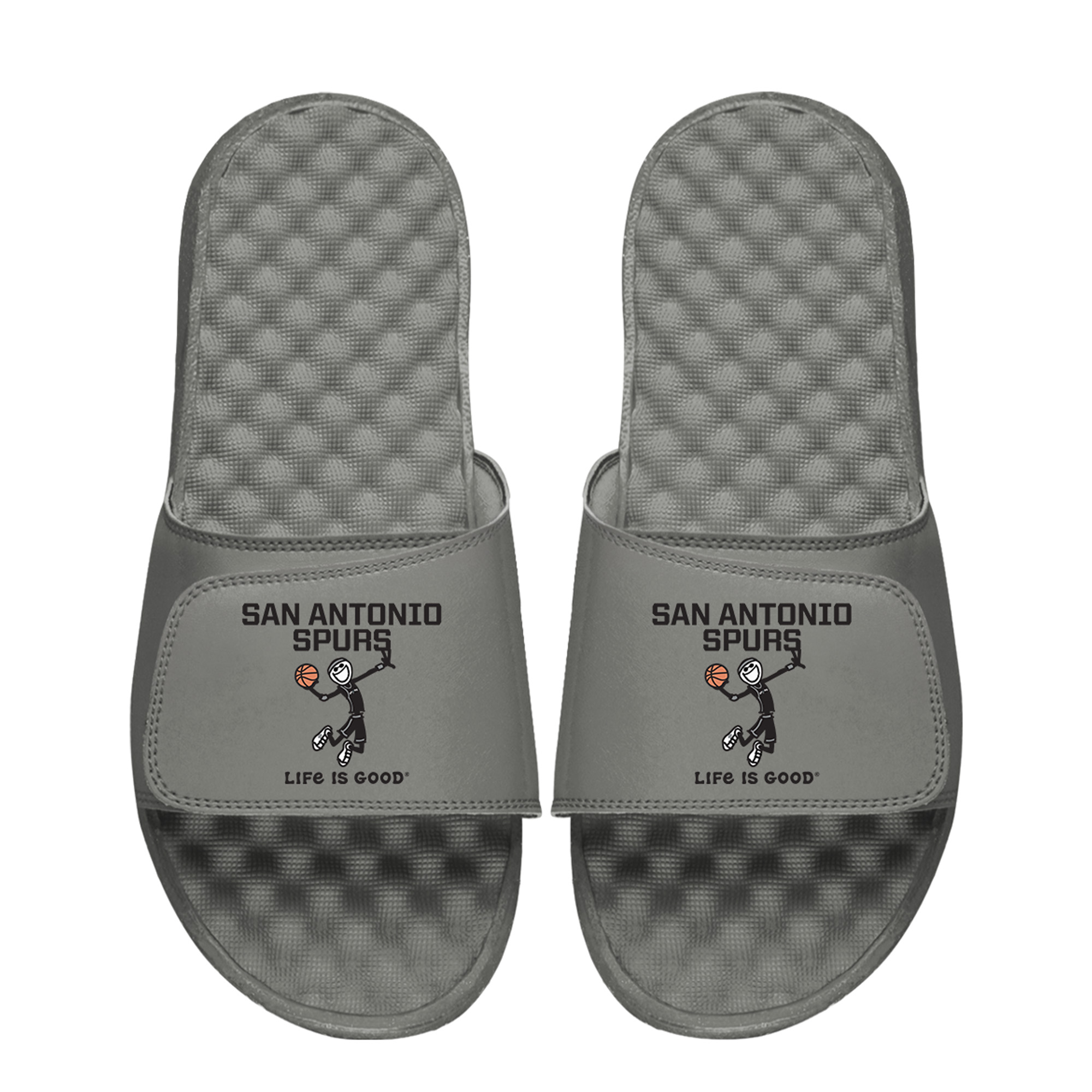ISlide Gray San Antonio Spurs Life is Good Slide Sandals
