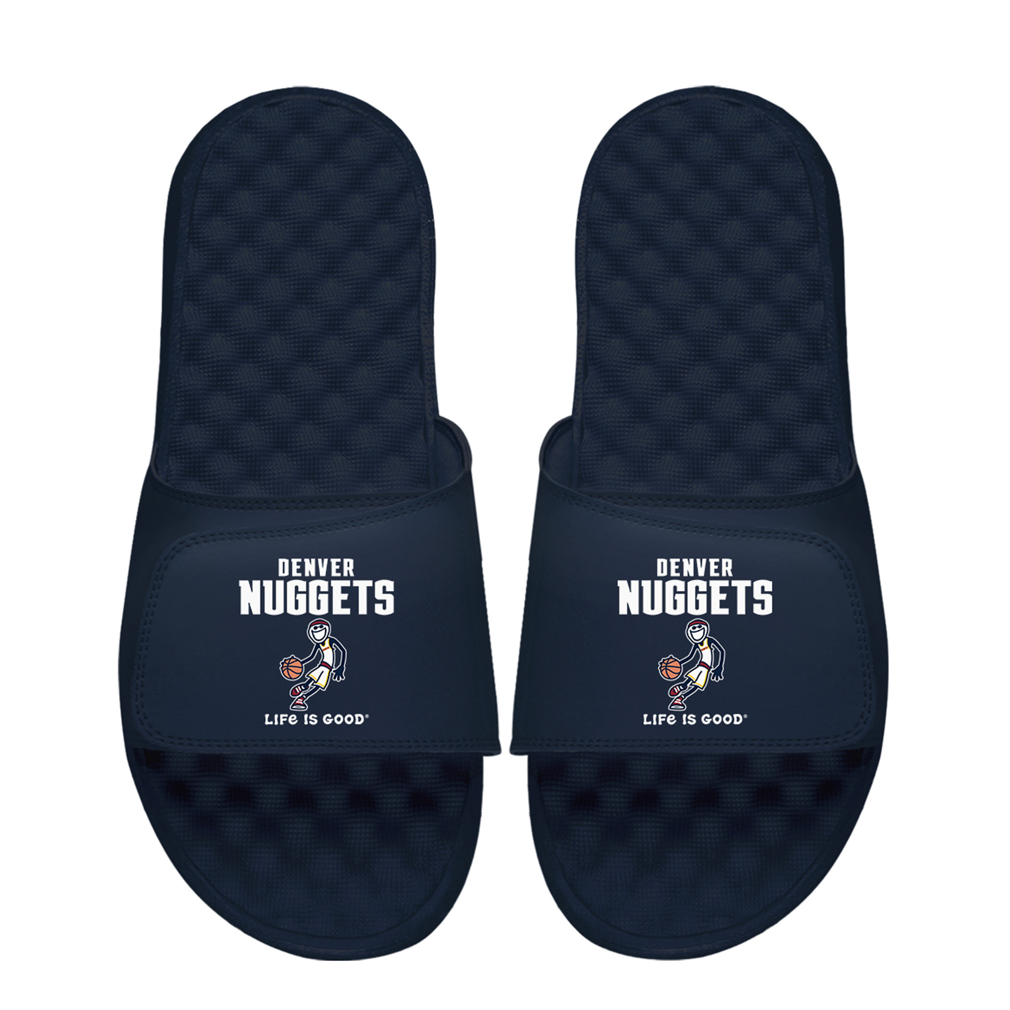 ISlide  Navy Denver Nuggets Life is Good Slide Sandals