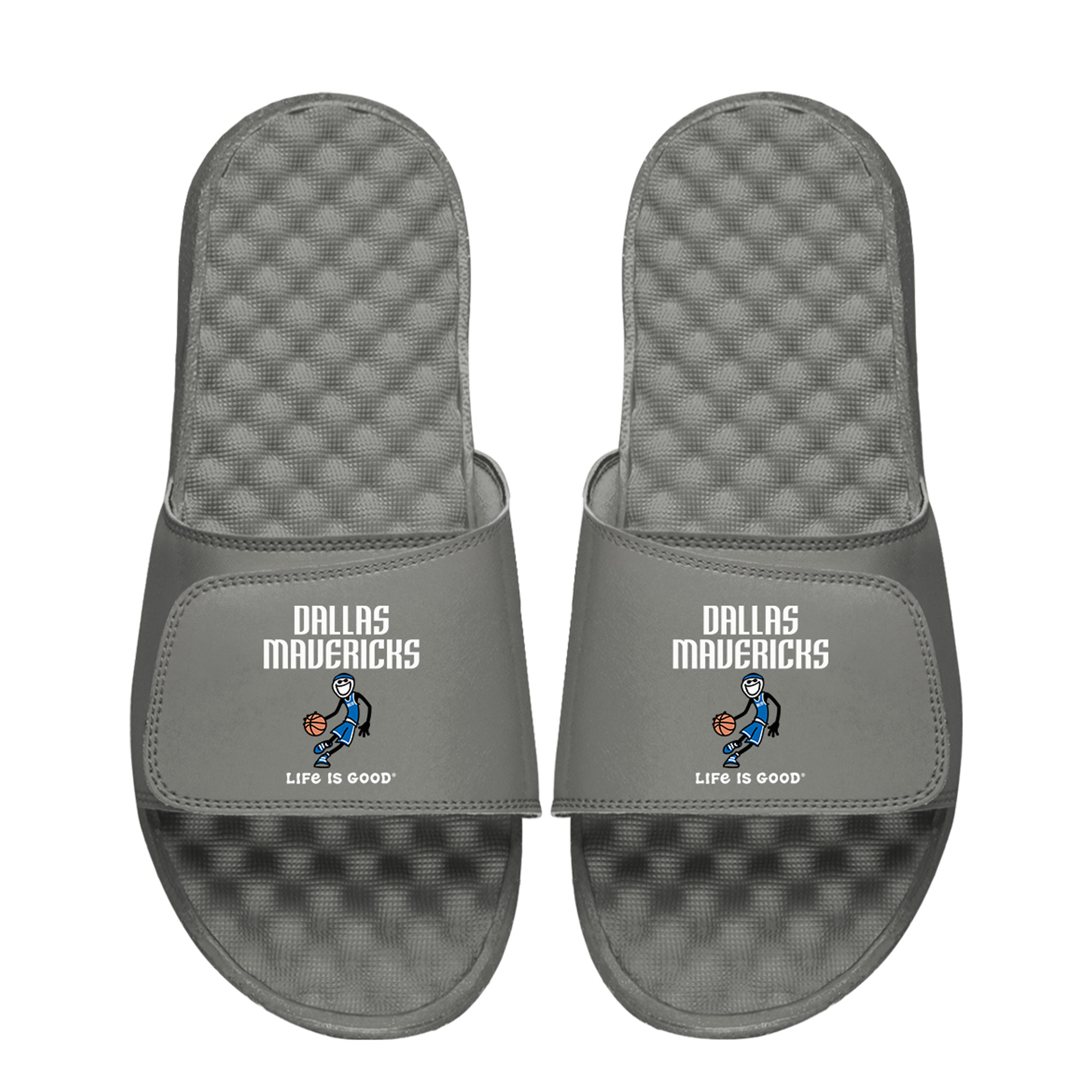 ISlide  Gray Dallas Mavericks Life is Good Slide Sandals