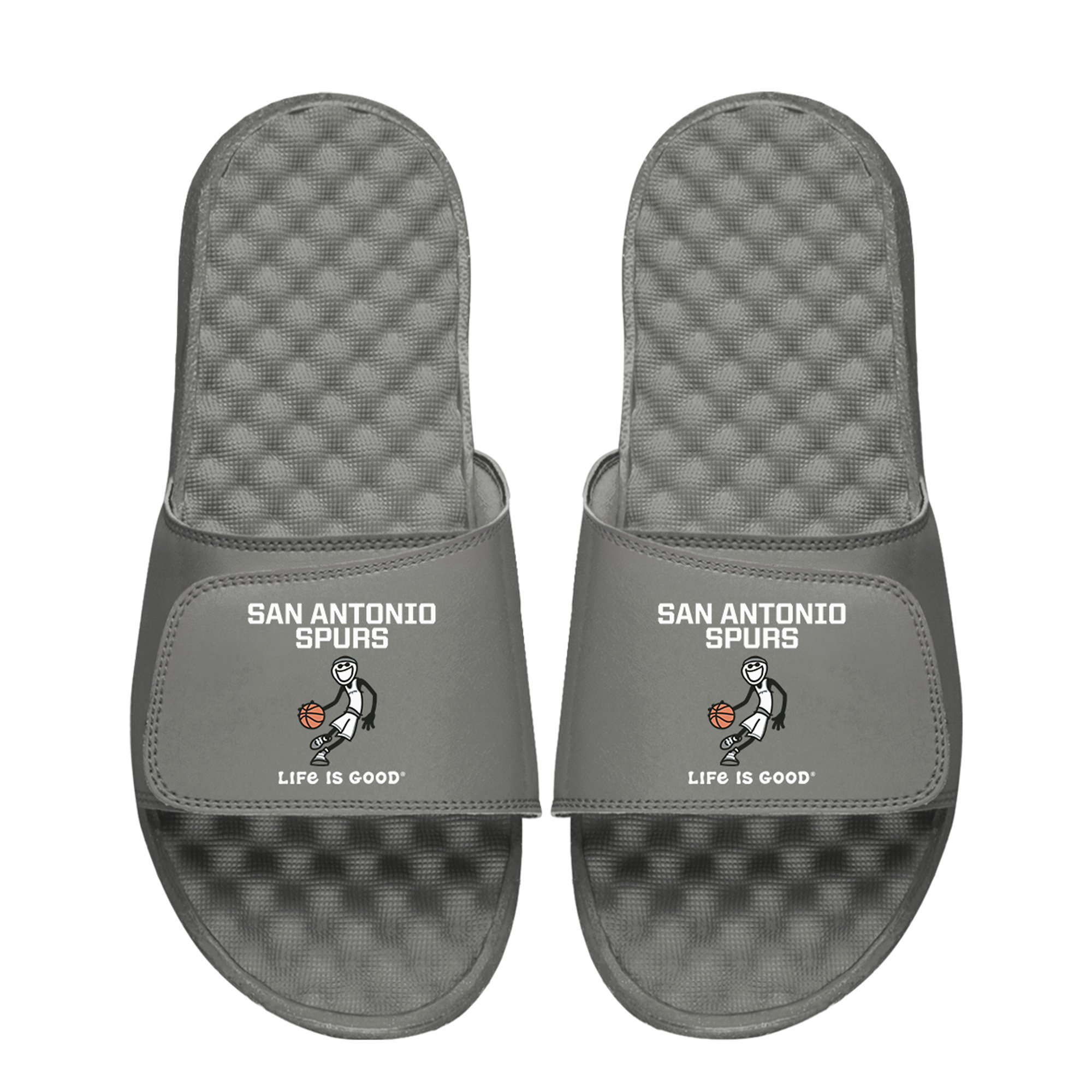 Youth ISlide  Gray San Antonio Spurs Life Is Good Slide Sandals