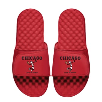 Youth ISlide  Red Chicago Bulls Life Is Good Slide Sandals