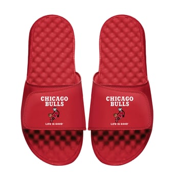 Youth ISlide  Red Chicago Bulls Life Is Good Slide Sandals
