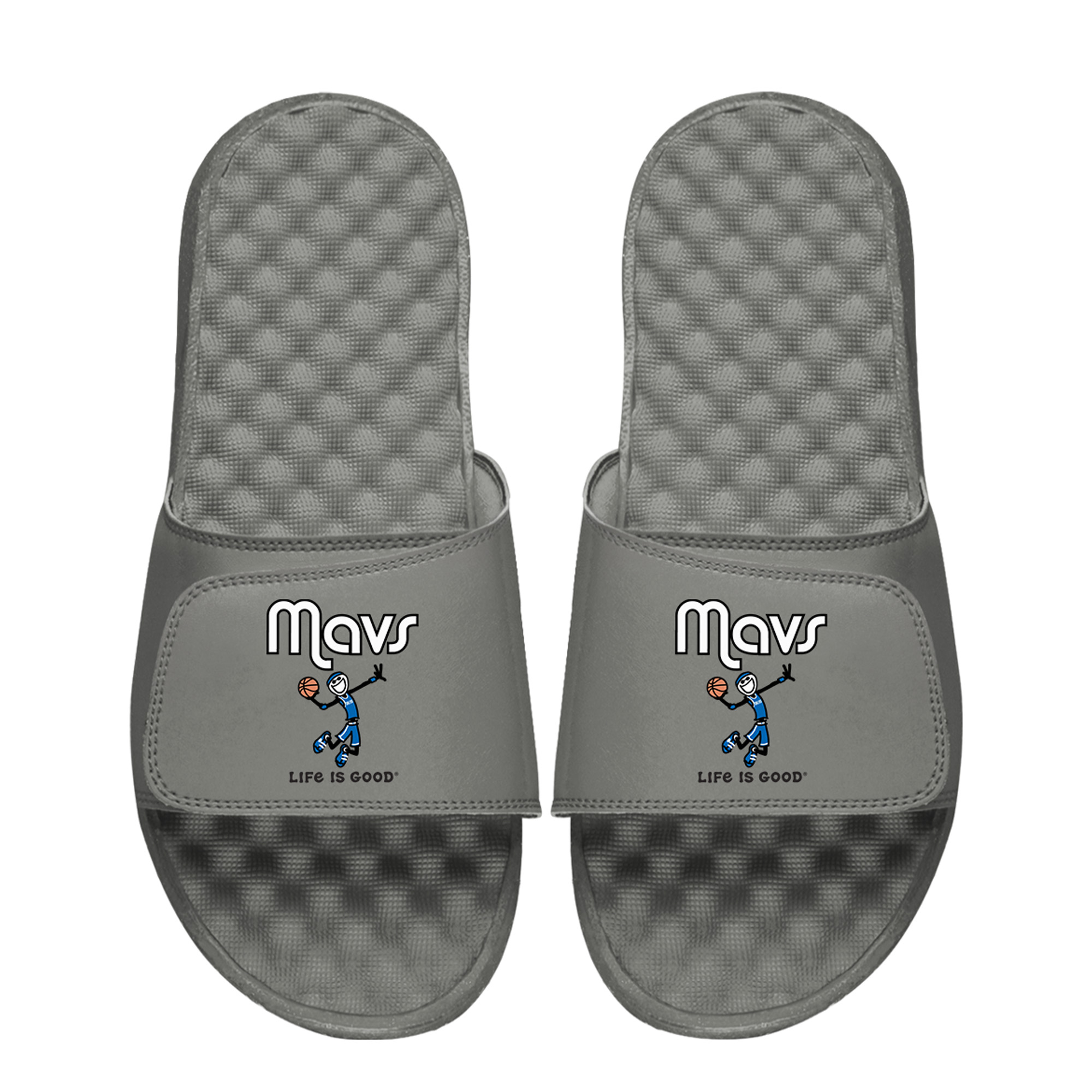 Youth ISlide  Gray Dallas Mavericks Life Is Good Slide Sandals