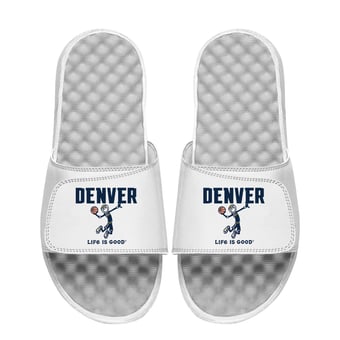 Youth ISlide  White Denver Nuggets Life Is Good Slide Sandals