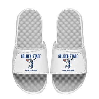 Youth ISlide  White Golden State Warriors Life Is Good Slide Sandals