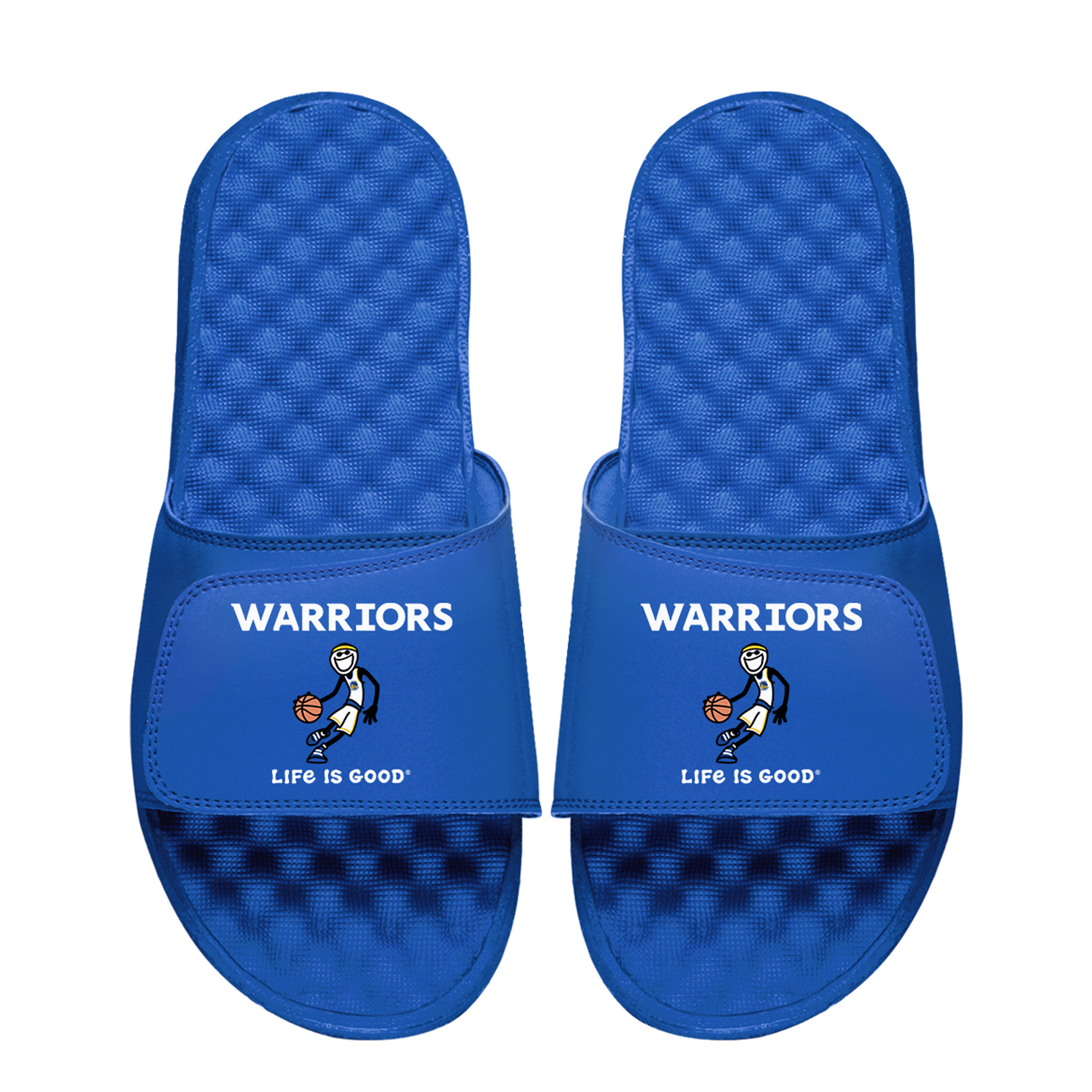 Youth ISlide Royal Golden State Warriors Life Is Good Slide Sandals
