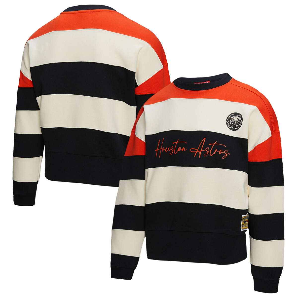 Women’s Mitchell & Ness Orange/Black Houston Astros Cooperstown Collection Blocked Fleece Pullover Sweatshirt Women’s Mitchell & Ness Orange/Black Houston Astros Cooperstown Collection Blocked Fleece Pullover Sweatshirt