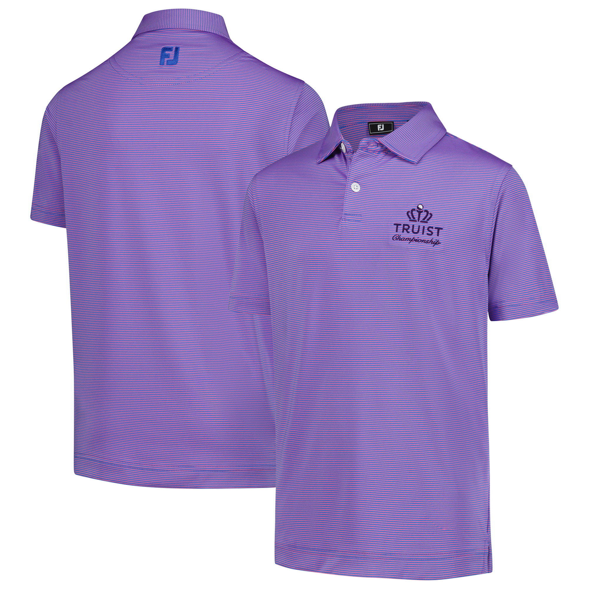 Boy’s Youth FootJoy Purple Truist Championship ProDry Micro Feeder Stripe Lisle Polo
