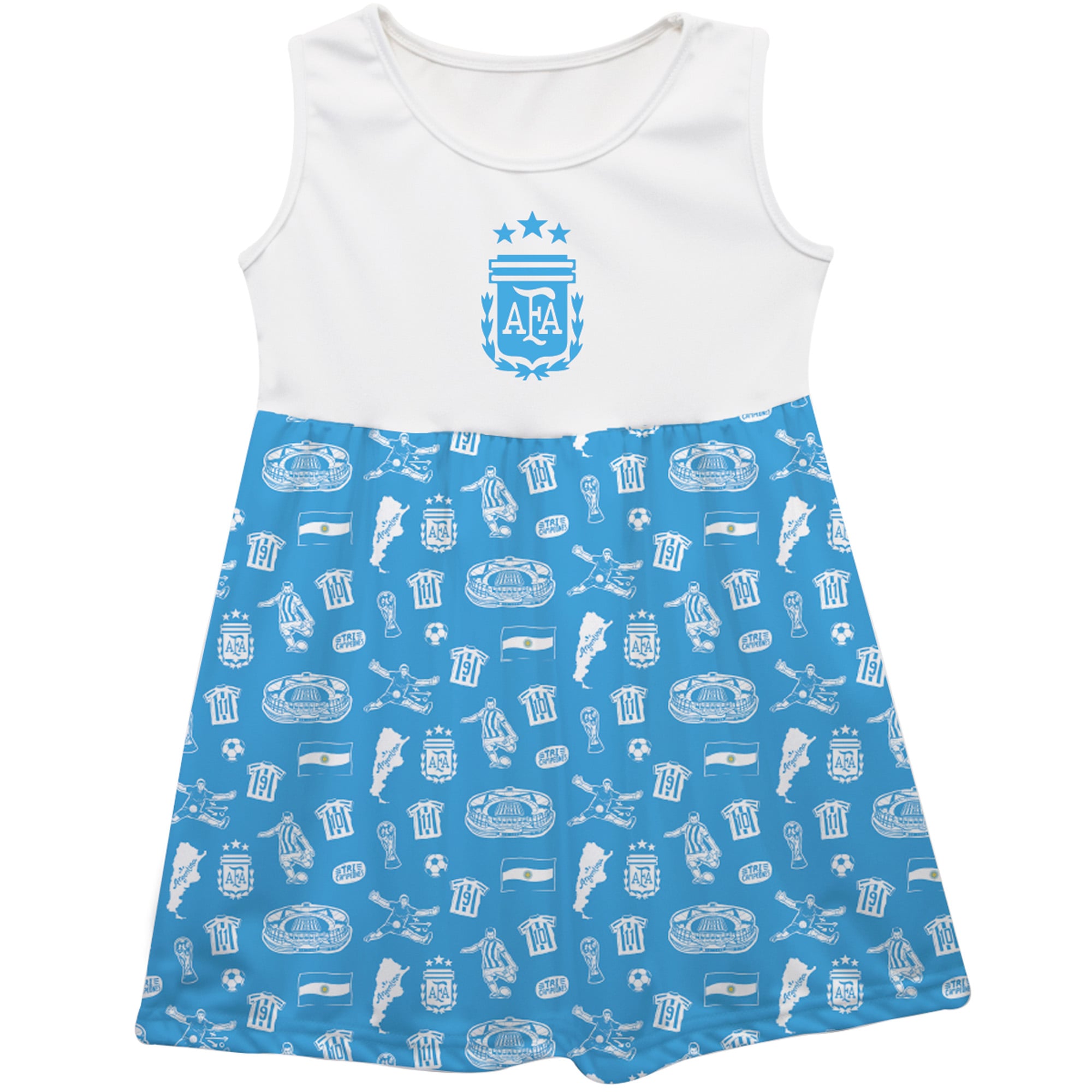 Girls Infant Vive La Fete Light Blue Argentina National Team Impressions Artwork Tank Top Dress