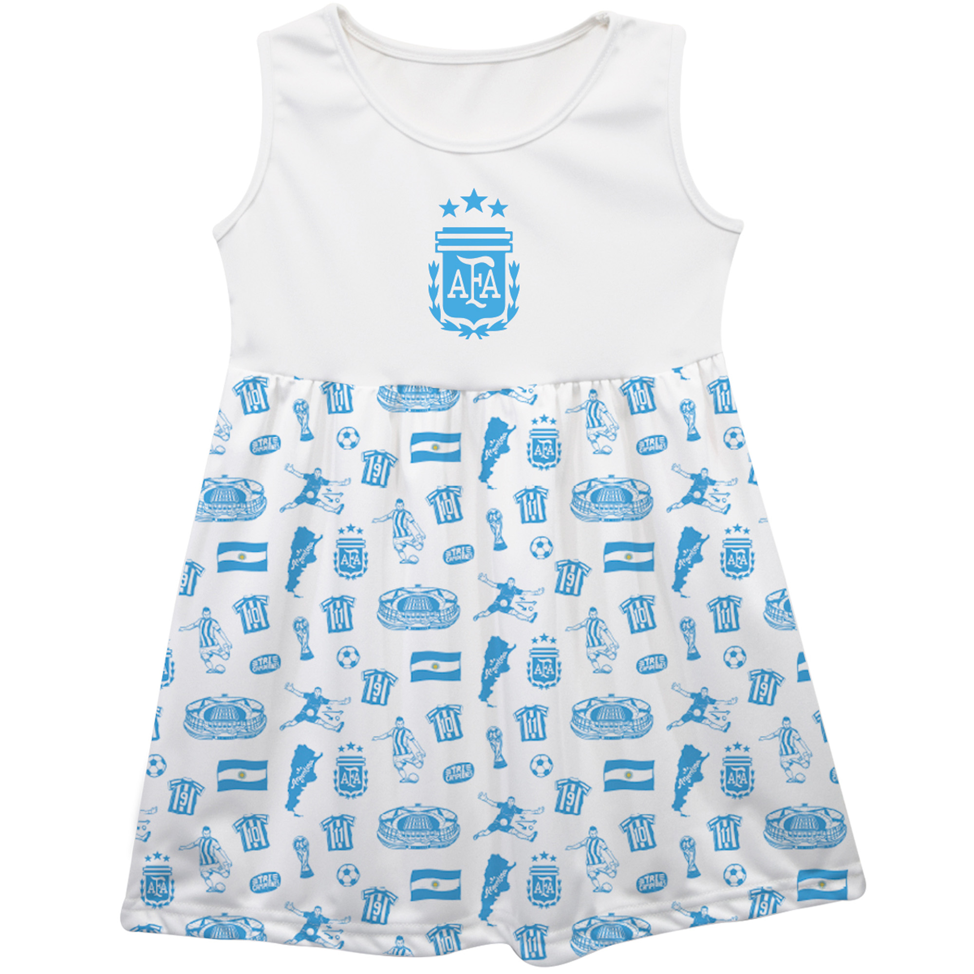 Girls Infant Vive La Fete White Argentina National Team Impressions Artwork Tank Top Dress