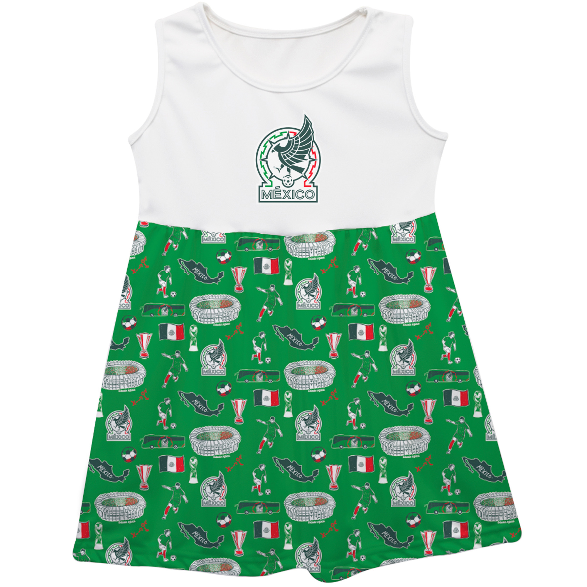 Girls Youth Vive La Fete Green Mexico National Team Tank Top Dress Girls Youth Vive La Fete Green Mexico National Team Tank Top Dress