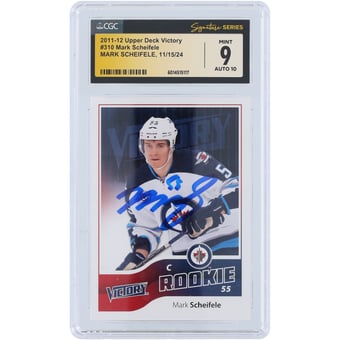 Mark Scheifele Winnipeg Jets Autographed 2011-12 Upper Deck Victory #310 CGC Fanatics Witnessed Authenticated 9/10 Rookie Card