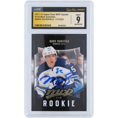 Mark Scheifele Winnipeg Jets Autographed 2011-12 Upper Deck Victory MVP Update #136 CGC Fanatics Witnessed Authenticated 9/10 Rookie Card