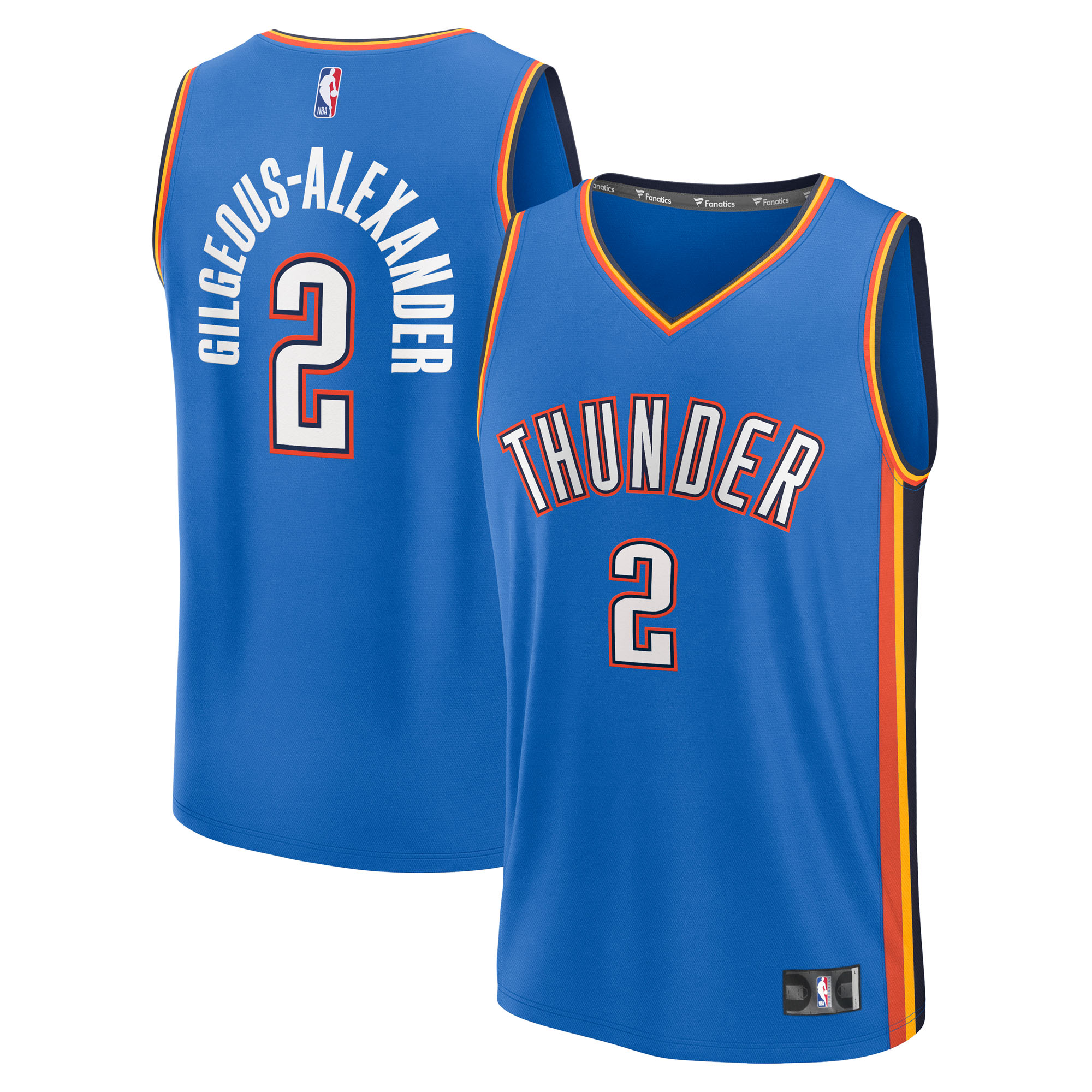 Men's Fanatics Shai Gilgeous-Alexander Blue Oklahoma City Thunder Big & Tall Fast Break Jersey - Icon Edition