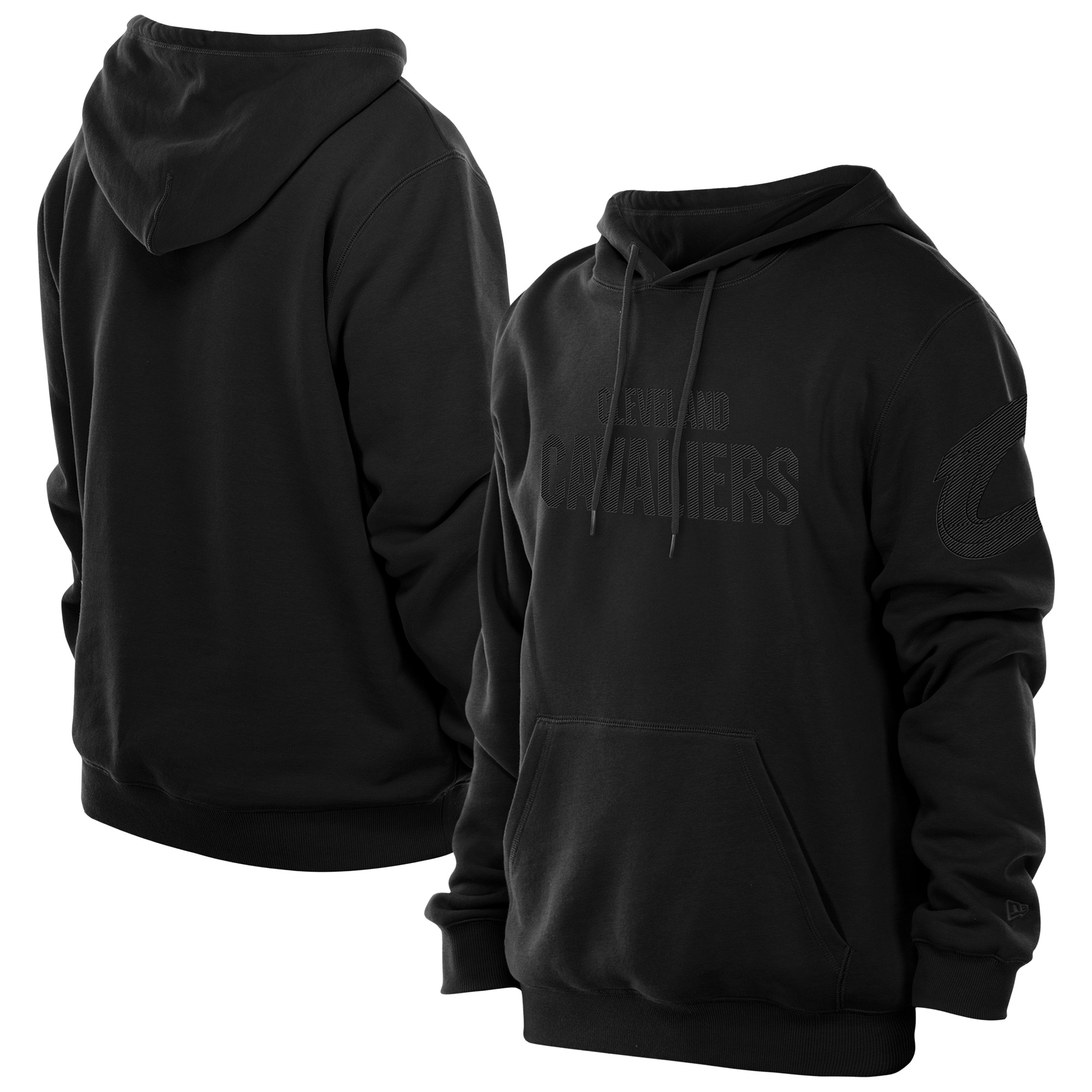Men's New Era Black Cleveland Cavaliers Tonal Premium Pullover Hoodie