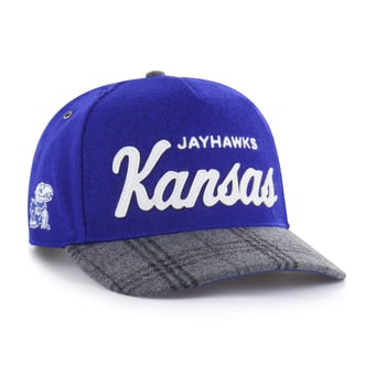 Unisex '47 Royal Kansas Jayhawks Windowpane Plaid Collection Hitch Adjustable Hat