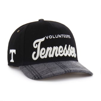 Unisex '47 Black Tennessee Volunteers Windowpane Plaid Collection Hitch Adjustable Hat