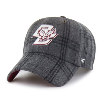 Unisex '47  Gray Boston College Eagles Plaid Windowpane Clean Up Adjustable Hat