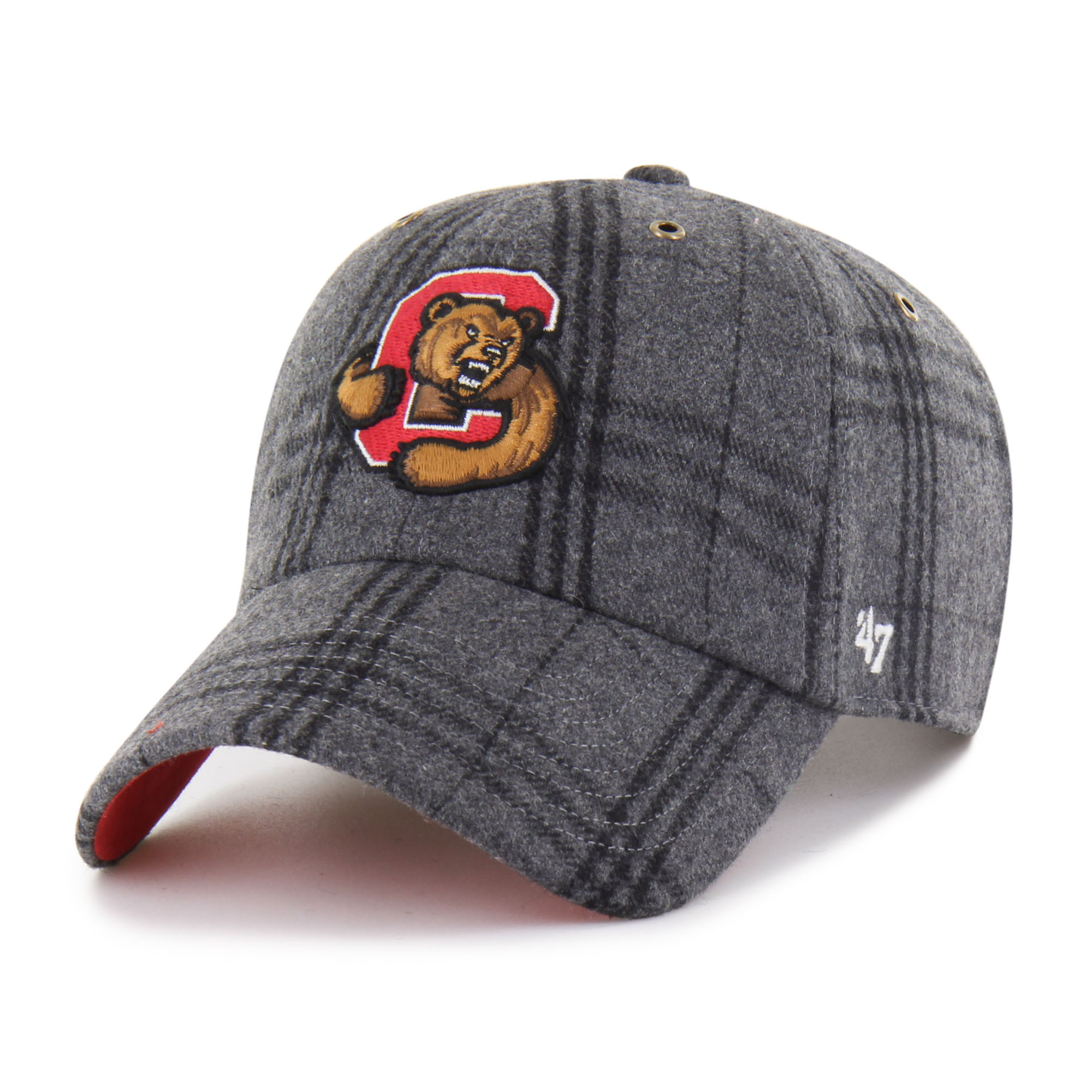 Unisex '47  Gray Cornell Big Red Plaid Windowpane Clean Up Adjustable Hat