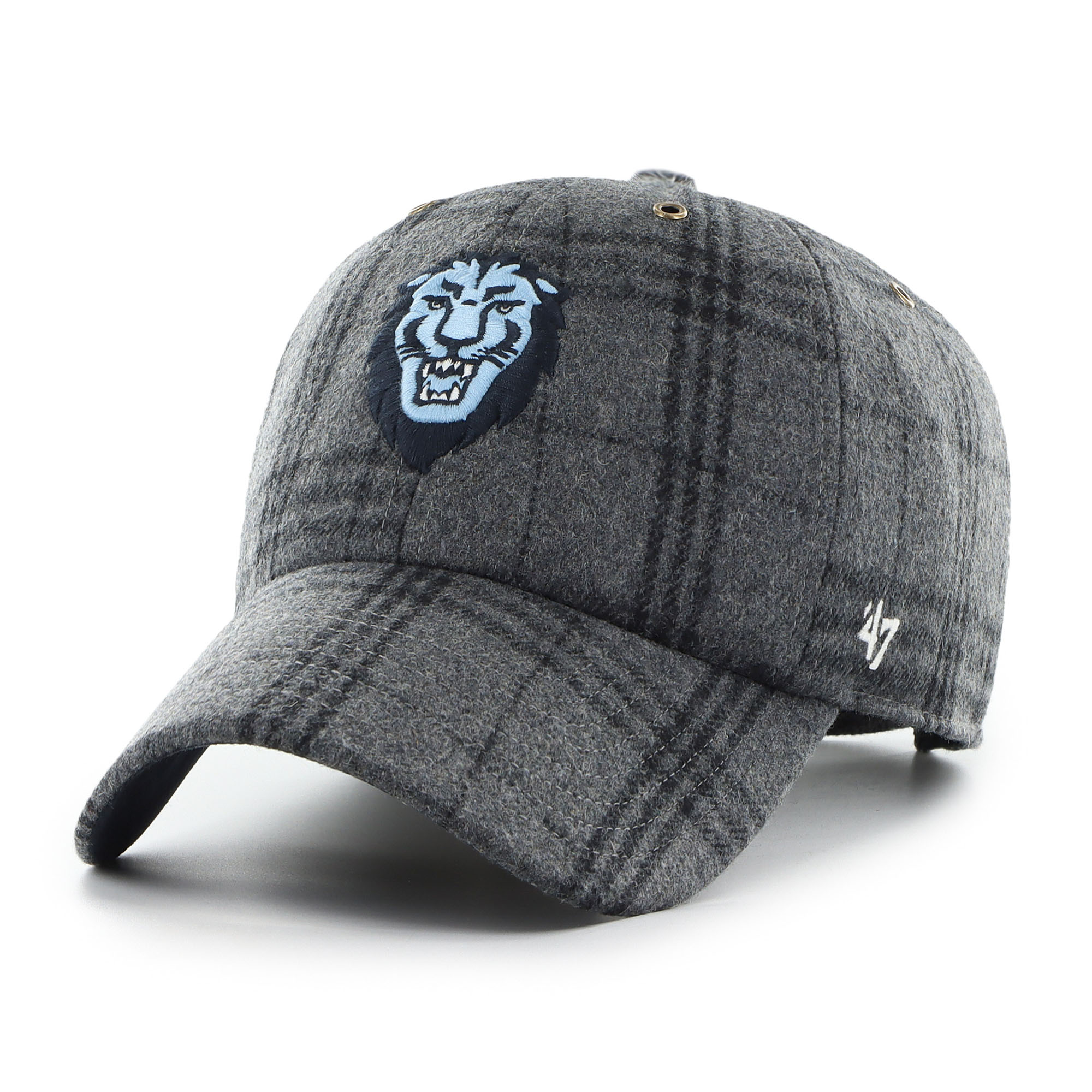 Unisex '47  Gray Columbia University Plaid Windowpane Clean Up Adjustable Hat