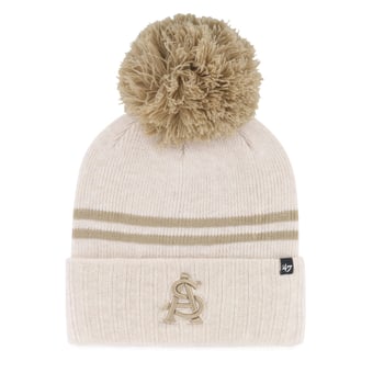 Women's '47  Natural Arizona State Sun Devils Core & Inline Latte Cuffed Knit Hat with Pom