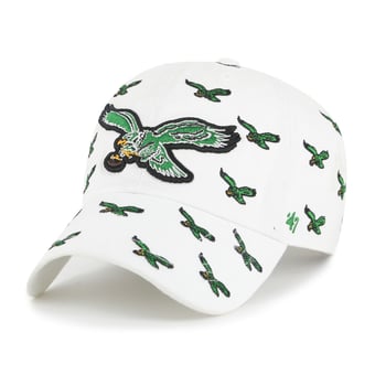 Unisex '47 White Philadelphia Eagles Confetti Clean Up Adjustable Hat