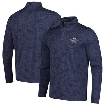 Men's Under Armour  Navy 2025 Farmers Insurance Open Line Dye Jacquard Quarter-Zip Pullover Top