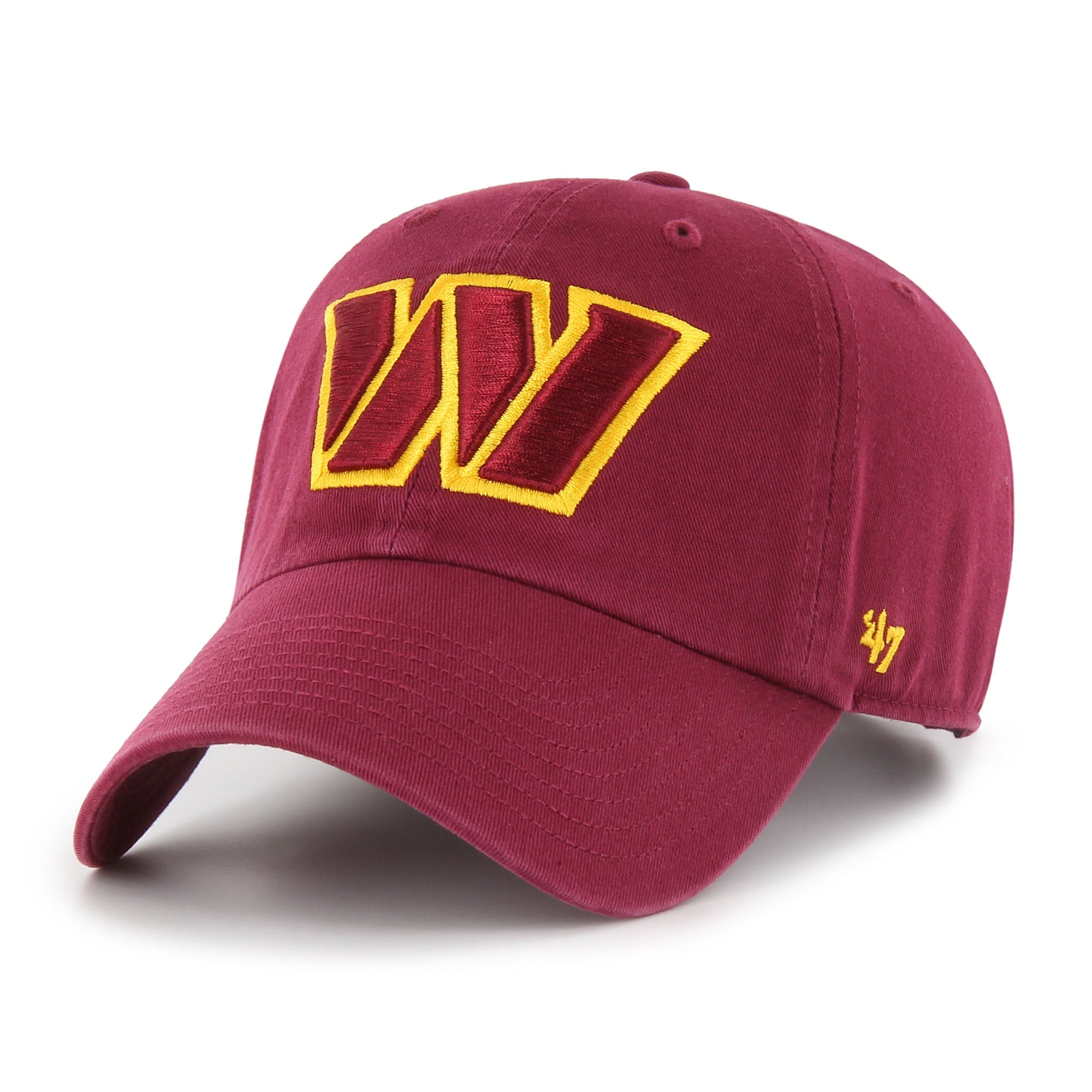 Youth ’47 Burgundy Washington Commanders Logo Clean Up Adjustable Hat
