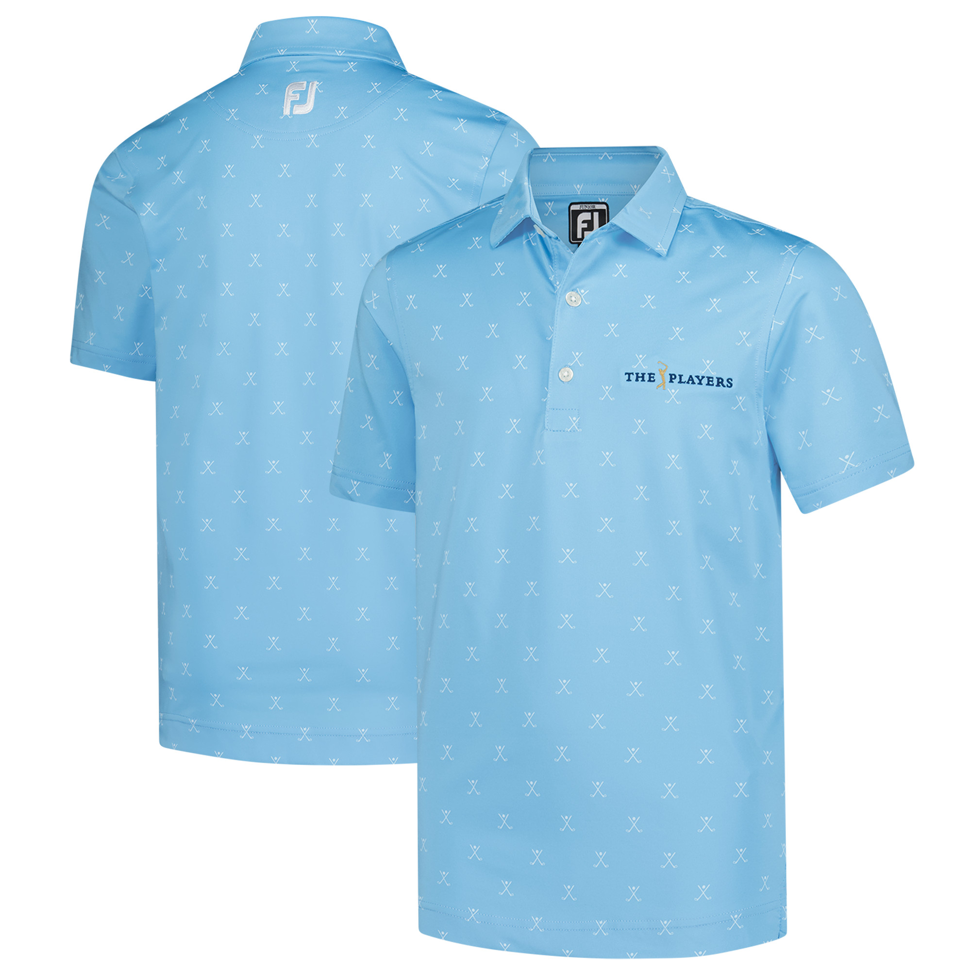 Youth FootJoy  Light Blue THE PLAYERS Golf Print Polo