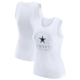 Women's WEAR by Erin Andrews White Dallas Cowboys Ribbed Graphic Tank Top