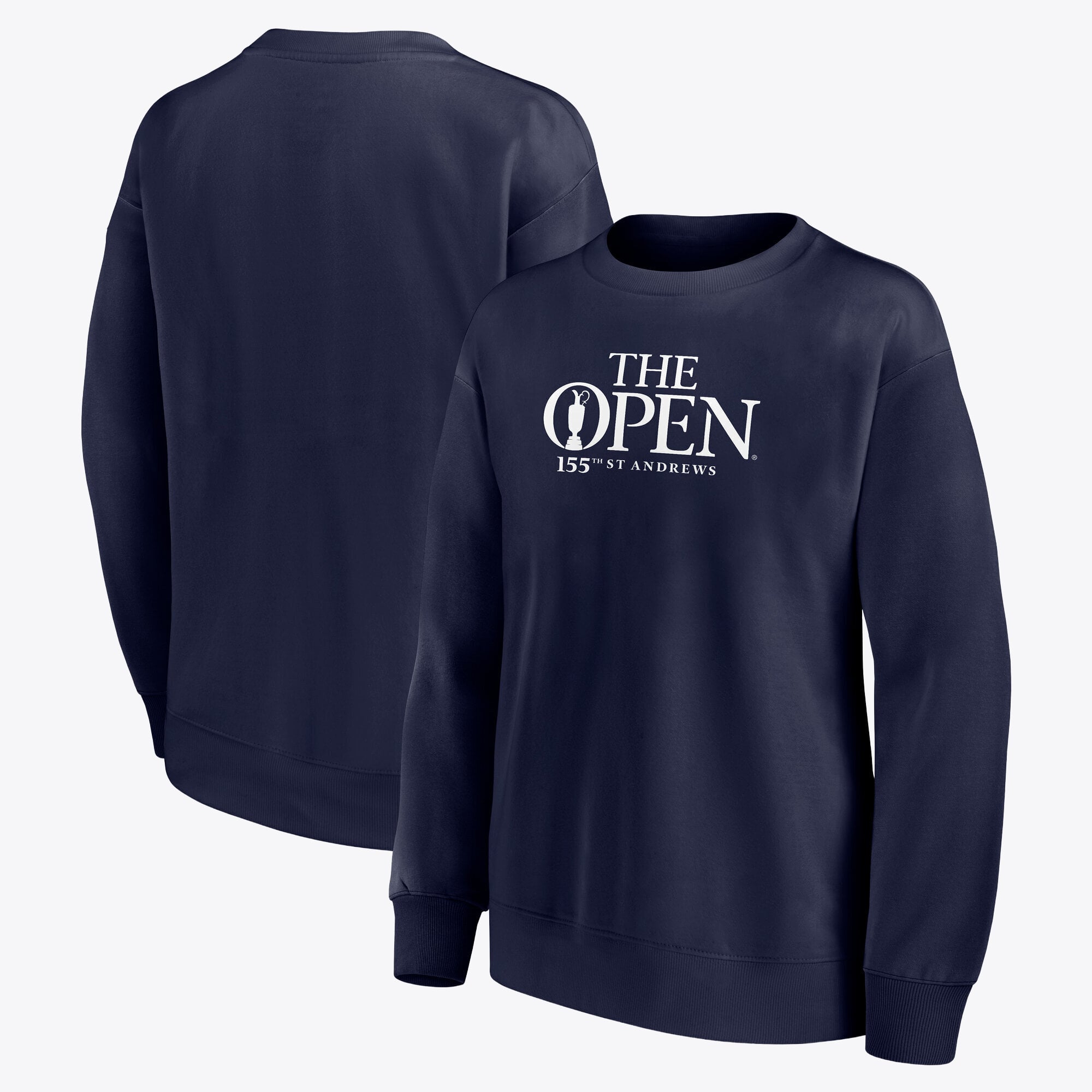 The 155th Open St Andrews Wordmark Graphic Crew Sweatshirt - Blu Navy - Donna